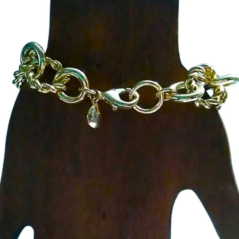 J.Crew Gold-Tone Chain Link Bracelet 8 inch Statement Jewelry Designer
